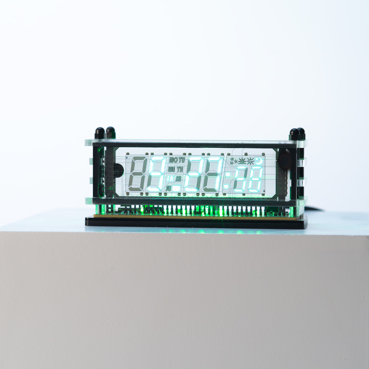 LGL Studio INB-06MM58T VFD Clock | Acrylic 6-Digit VFD Desk Clock