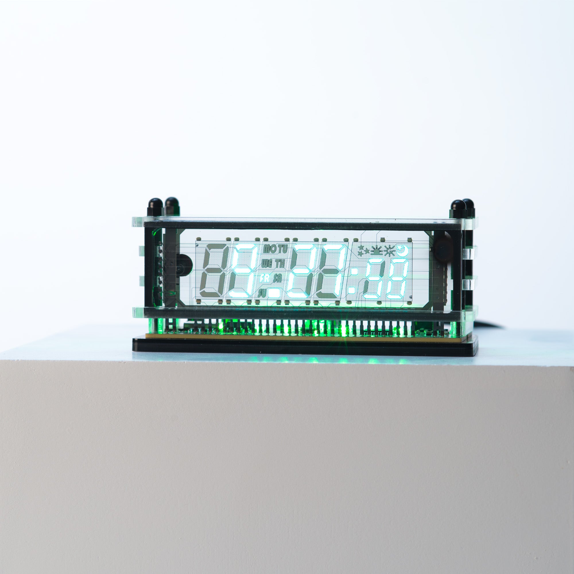 LGL Studio INB-06MM58T VFD Clock | Acrylic 6-Digit VFD Desk Clock