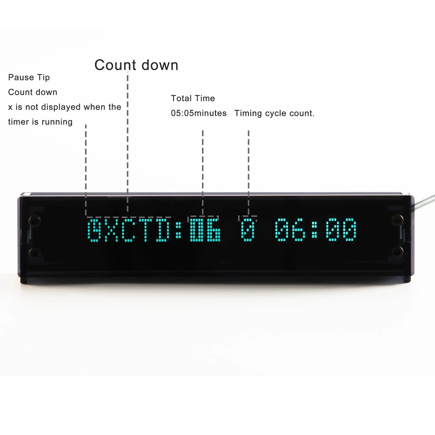 NEC VFD LD8113 x6本　時計 VCK 0658-A | VFD Desk Clock Black | Retro Display | LGL Studio