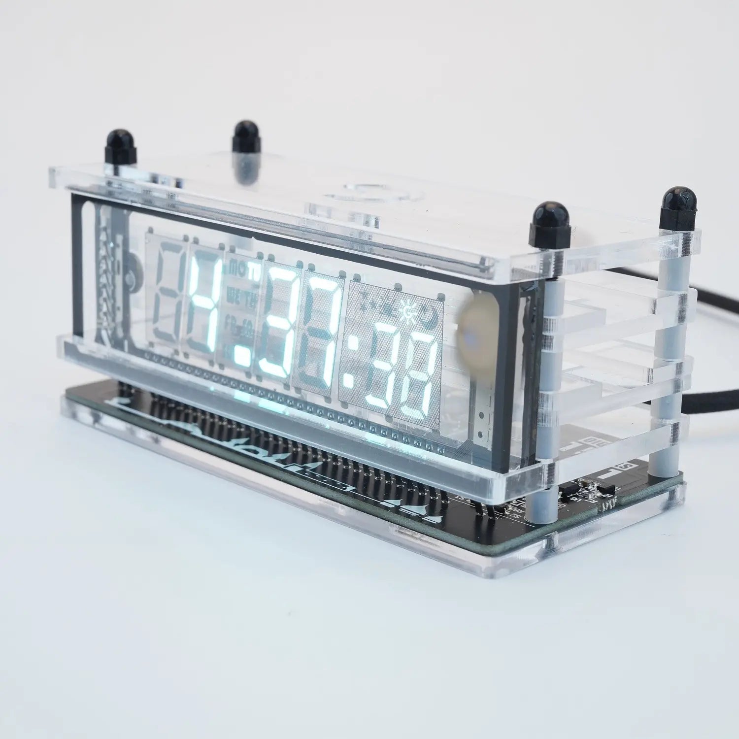 LGL Studio INB-06MM58T VFD Clock | Acrylic 6-Digit VFD Desk Clock