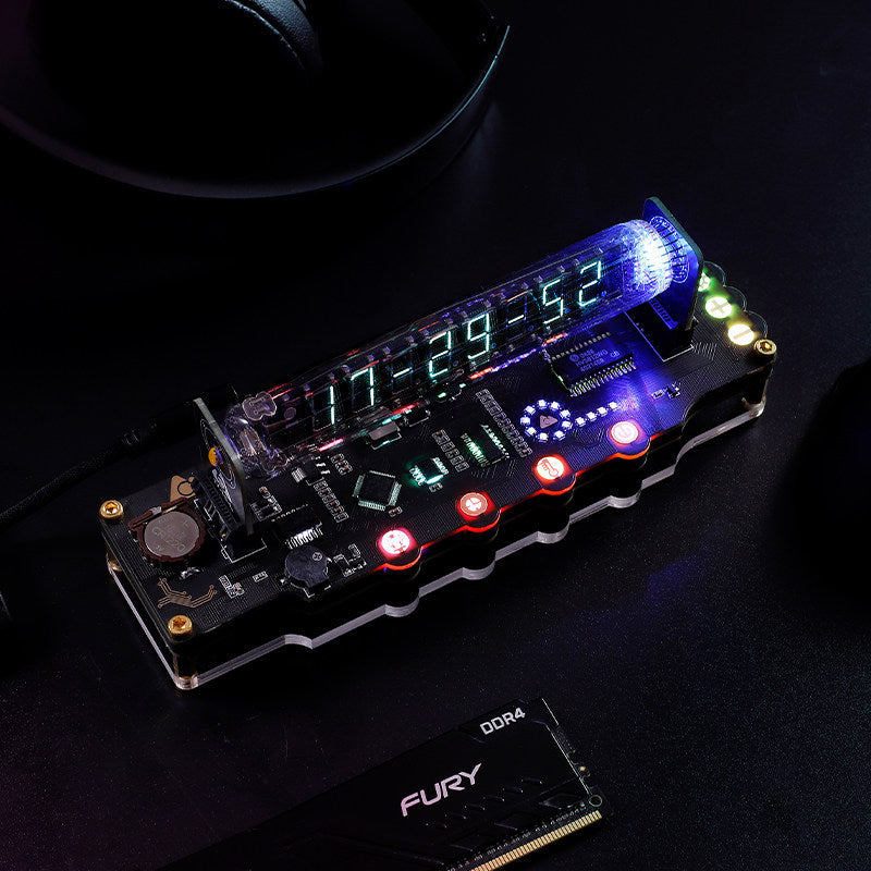 IV18 VFD Tube Desktop Clock with Date, Weather and Temperature Display