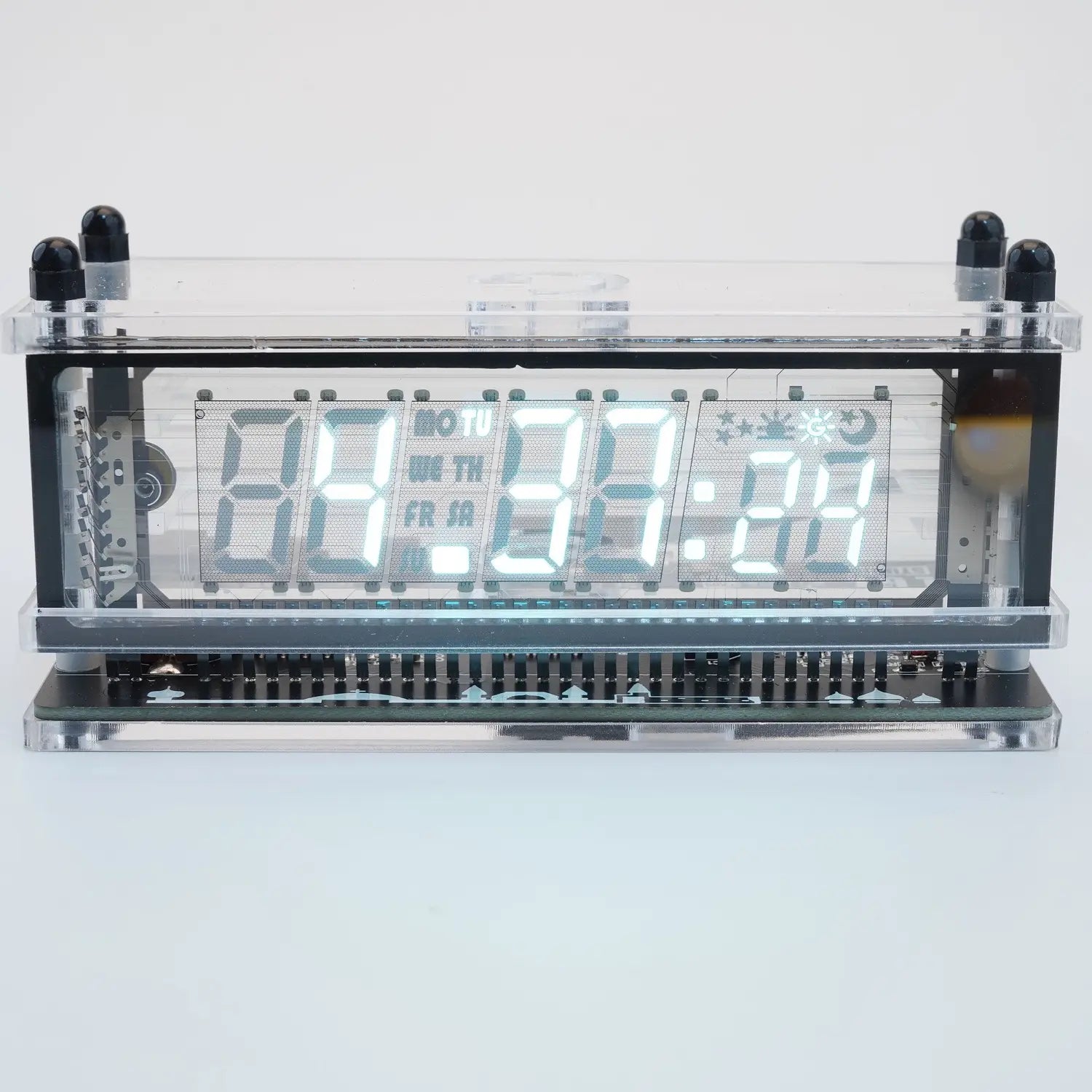 LGL Studio INB-06MM58T VFD Clock | Acrylic 6-Digit VFD Desk Clock