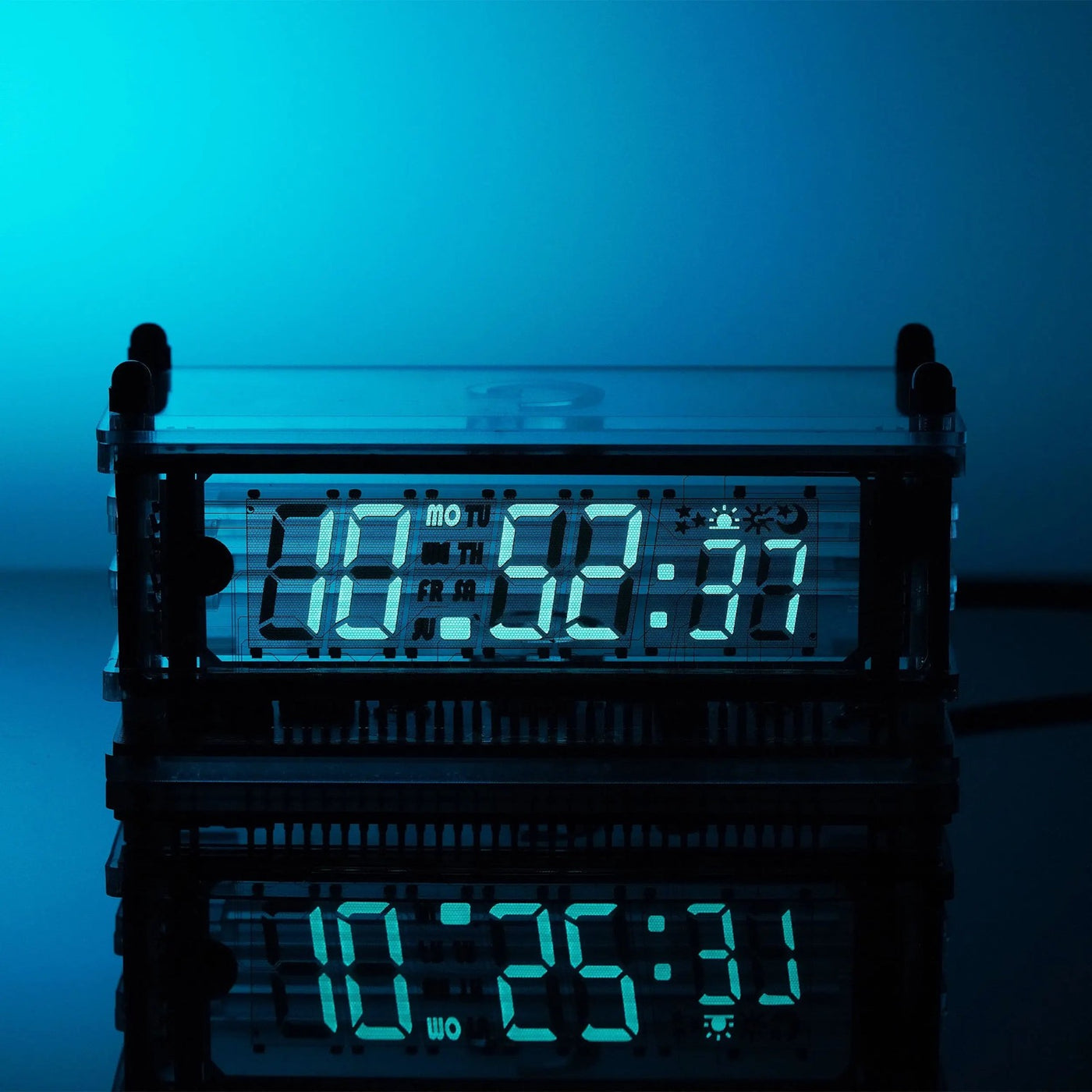 LGL Studio INB-06MM58T VFD Clock | Acrylic 6-Digit VFD Desk Clock