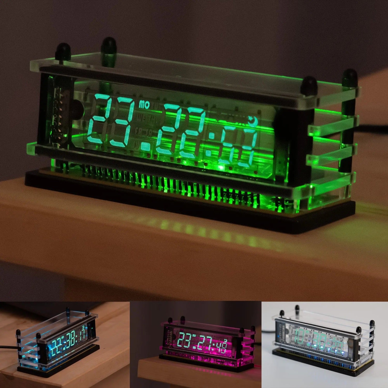 VCK 0658-A | VFDデスククロック ブラック | LGL Studio 