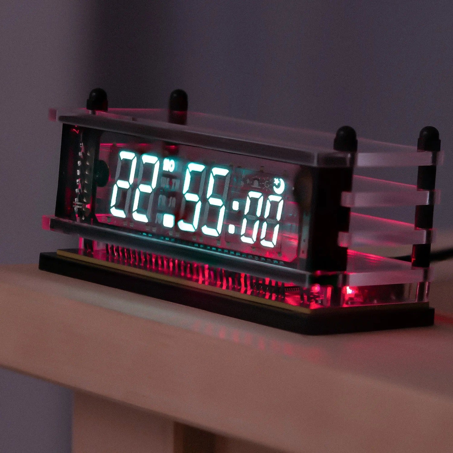 VCK 0658-A | VFD Desk Clock Black | LGL Studio