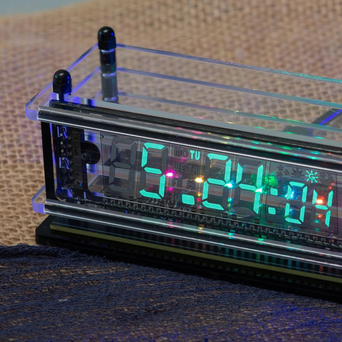 LGL Studio INB-06MM58T VFD Clock | Acrylic 6-Digit VFD Desk Clock