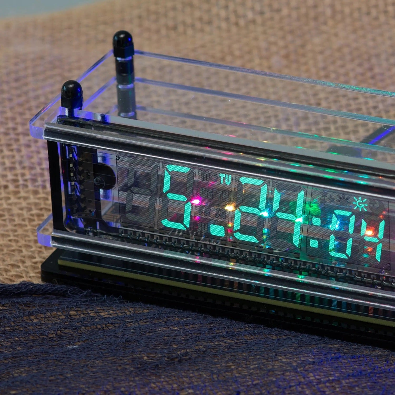 VCK 0658-A | VFD Desk Clock Black | Retro Display | LGL Studio