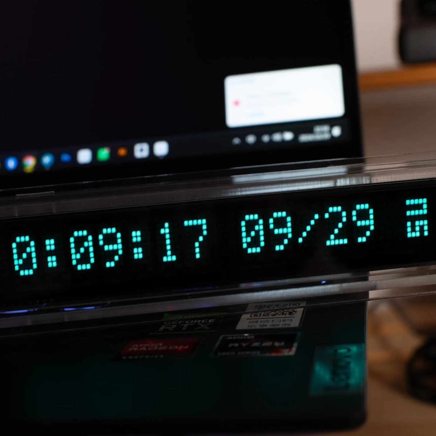 VCK 16 VFD Clock | Dot Matrix Vacuum Fluorescent Display Desk Clock