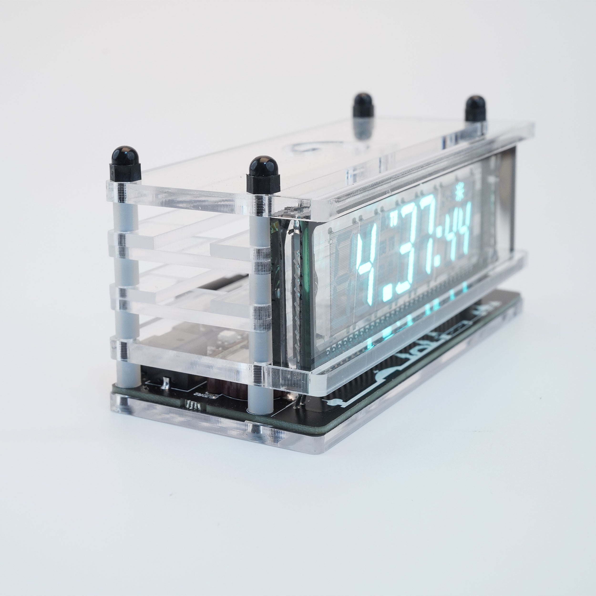 LGL Studio INB-06MM58T VFD Clock | Acrylic 6-Digit VFD Desk Clock