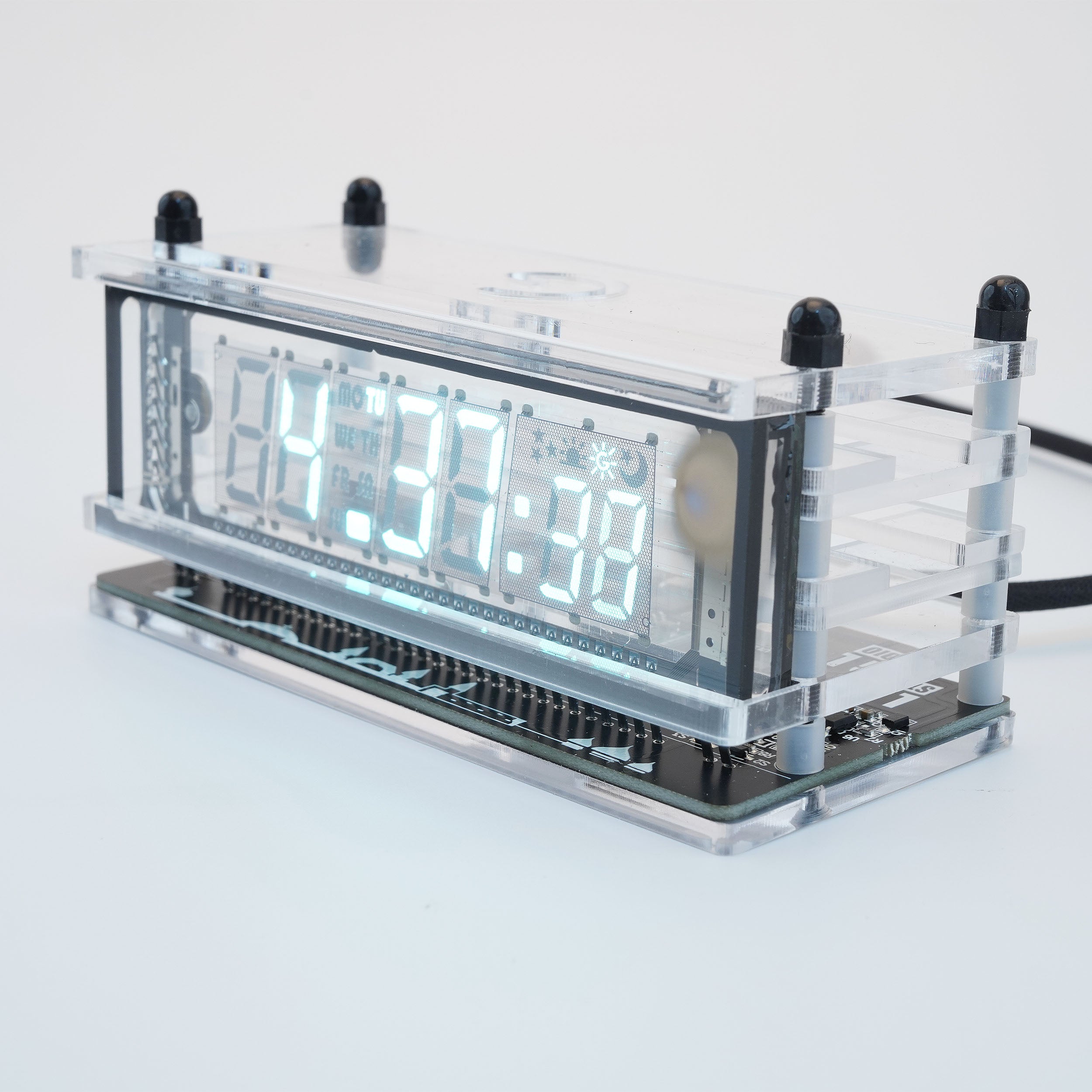 LGL Studio INB-06MM58T VFD Clock | Acrylic 6-Digit VFD Desk Clock