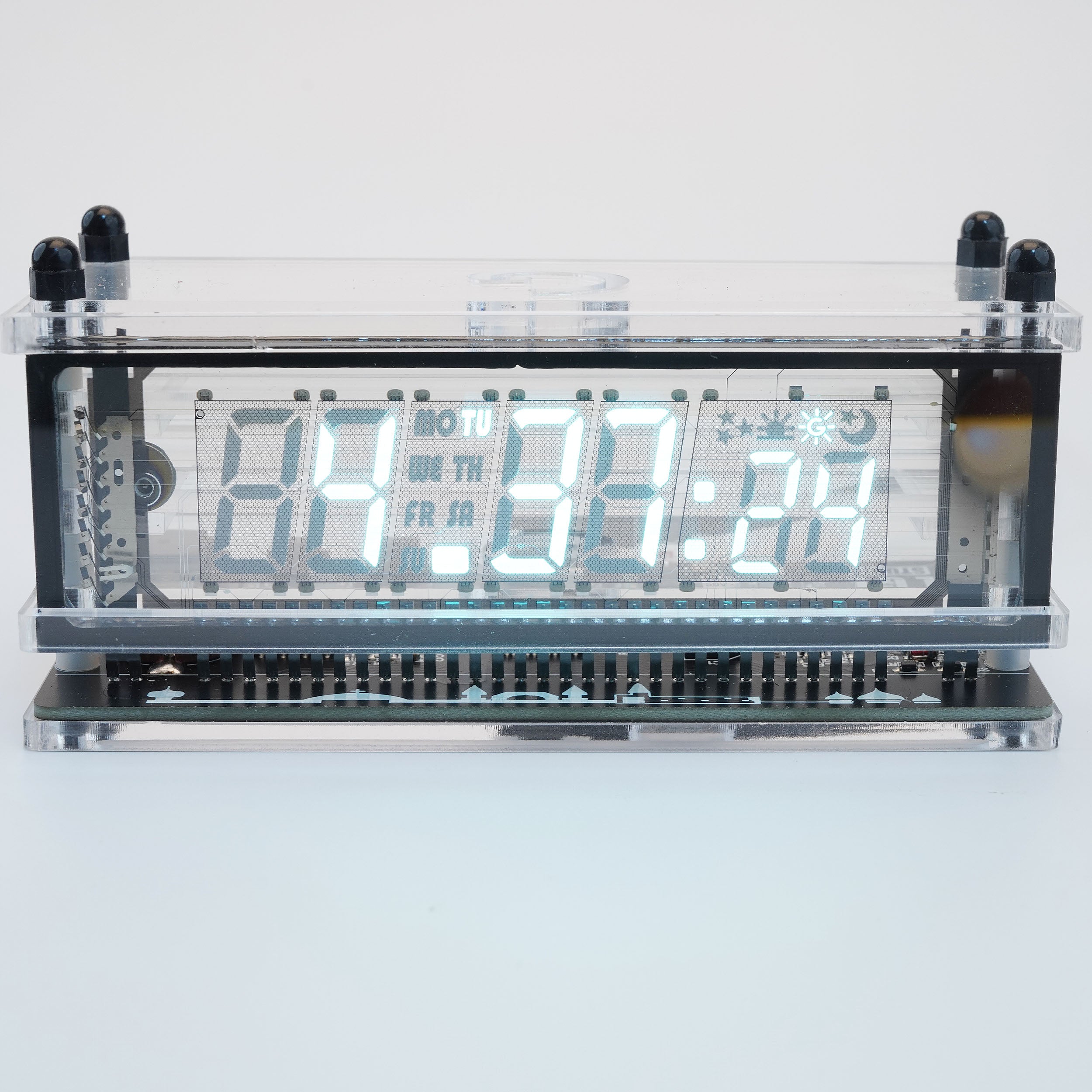 LGL Studio INB-06MM58T VFD Clock | Acrylic 6-Digit VFD Desk Clock