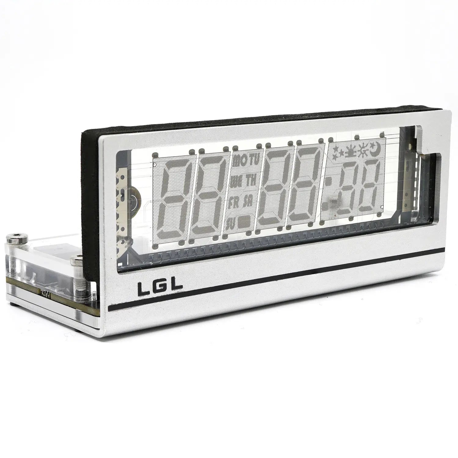 LGL Studio INB-06MM58T VFD Clock | 6-Digit Vacuum Fluorescent Desk Clock