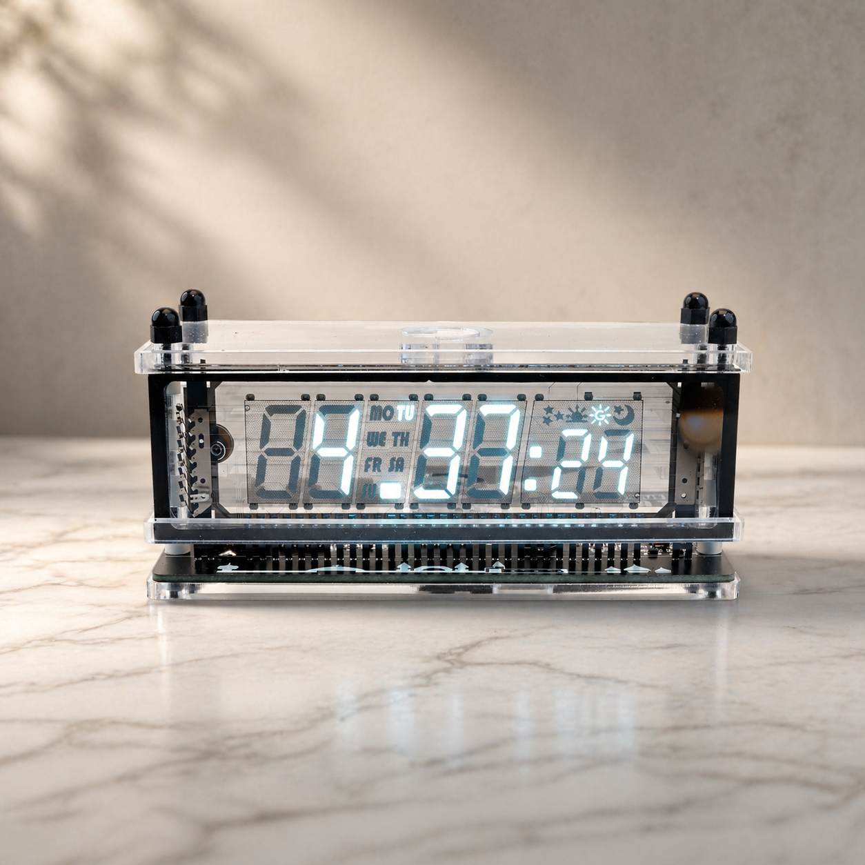LGL Studio INB-06MM58T | 6-Digit VFD Desk Clock — Acrylic Edition