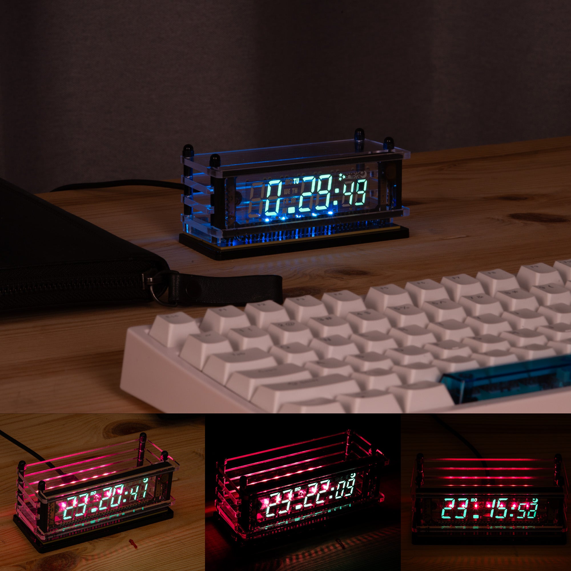 VCK 0658-A | VFD Desk Clock Black | LGL Studio