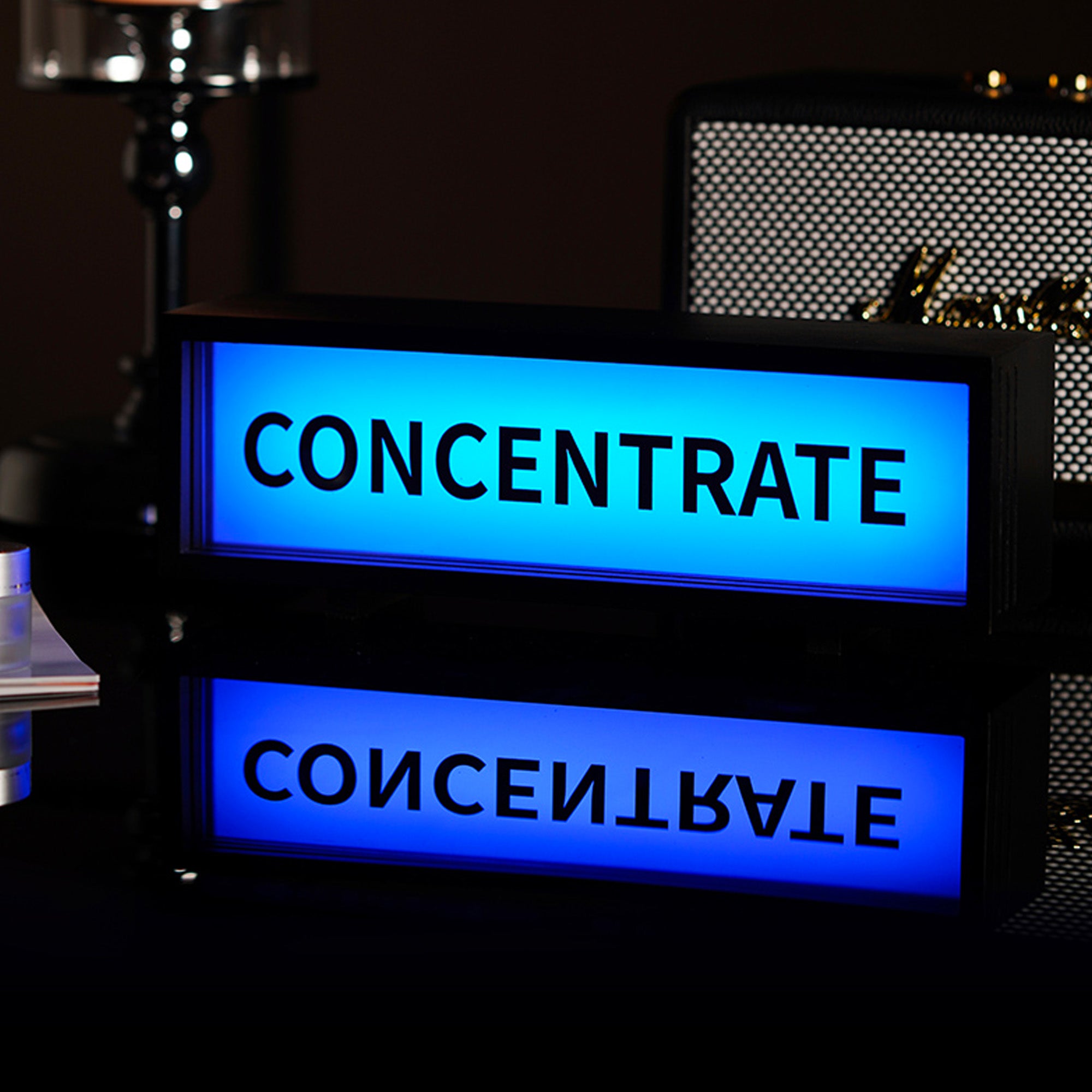 "CONCENTRATE" LED Desk Sign