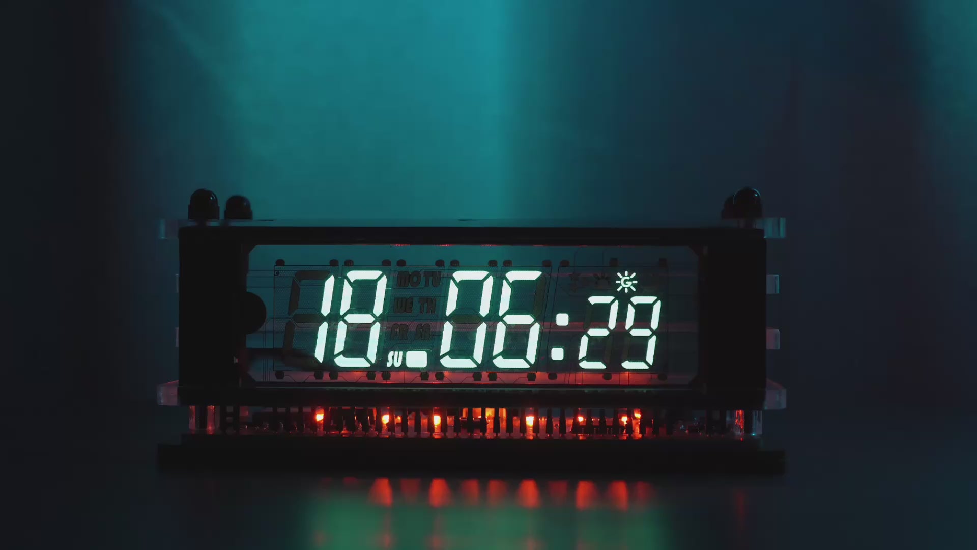 VCK 0658-A | VFD Desk Clock Black | LGL Studio