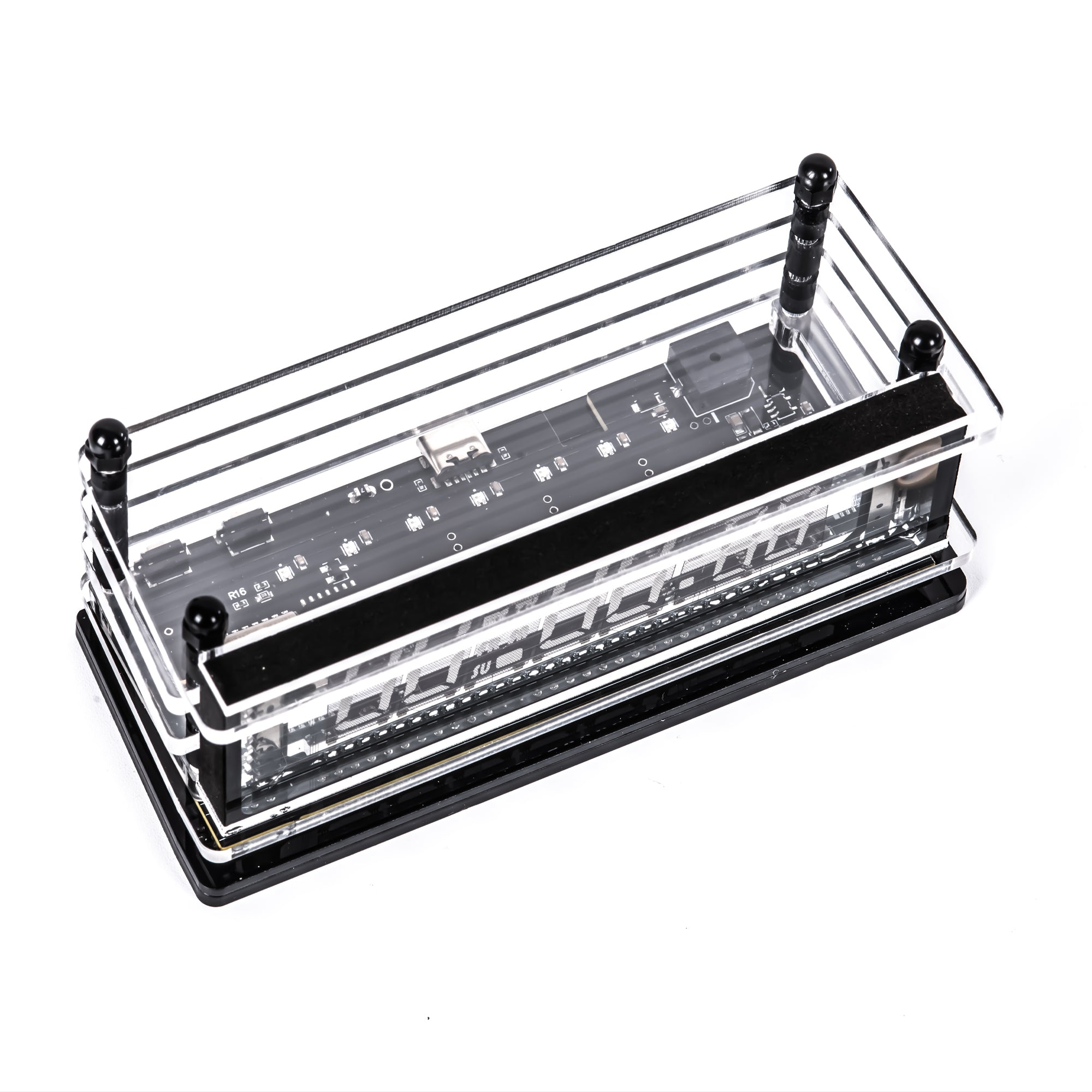 LGL Studio INB-06MM58T VFD Clock | Acrylic 6-Digit VFD Desk Clock
